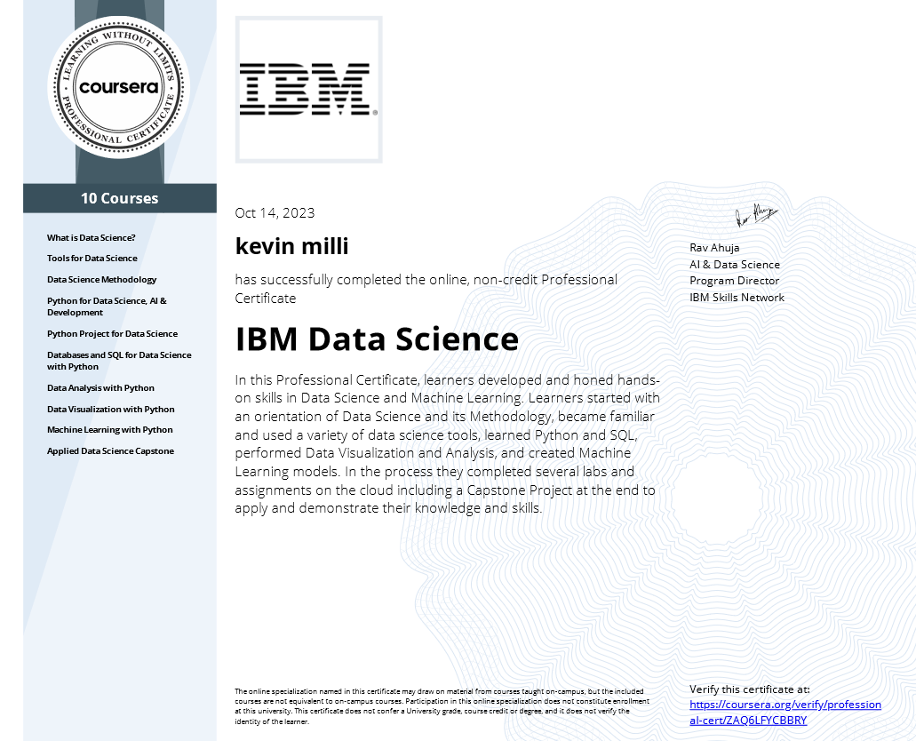 data science certification